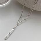 Lettering Pendant Chain Necklace Necklace - Lettering - Silver - One Size