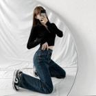 High Waist Asymmetrical Loose Fit Jeans (various Designs)