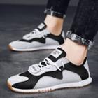 Two-tone Mesh Panel Lace-up Sneakers