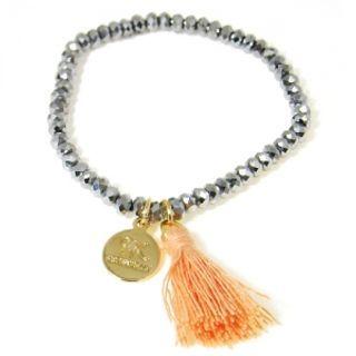 Coin & Tassel Charm Bead Bracelet Turquoise - One Size