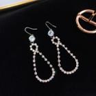 Rhinestone Water Drop Earring 1 Pair - As Shown In Figure - One Size