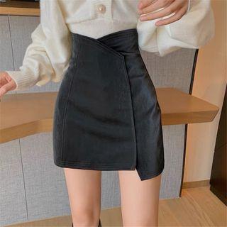 High Waist Irregular Mini Pencil Skirt