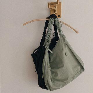Drawstring-handle Hobo Bag