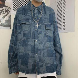 Plaid Denim Shirt Jacket