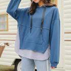 Stripe Panel Split Hoodie