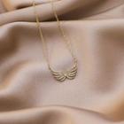 Rhinestone Wing Necklace As Shown In Figure - One Size