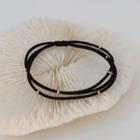 Beaded Layered Hair Tie 1pc - Black - One Size