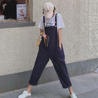 Plain Cropped Straight Leg Jumper Pants