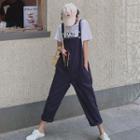 Plain Cropped Straight Leg Jumper Pants