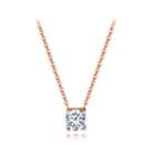 Fashion Simple Plated Rose Gold 316l Stainless Steel Geometric Pendant With Cubic Zircon And Necklace Rose Gold - One Size