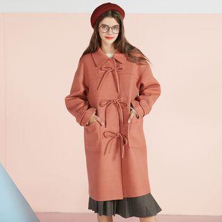 Dual-pocket Tie-closure Coat