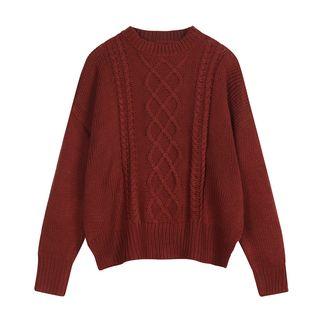 Chunky Sweater Wine Red - One Size