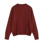Chunky Sweater Wine Red - One Size