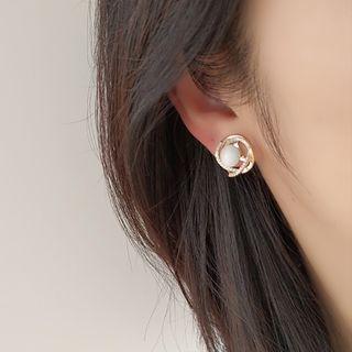 Faux Pearl Clip On Earring 1 Pair - White - One Size