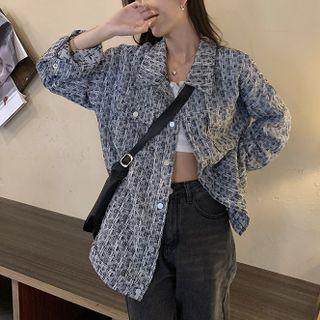 Tweed Shirt Jacket Brown - One Size