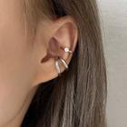 925 Sterling Silver Rhinestone Layered Cuff Earring