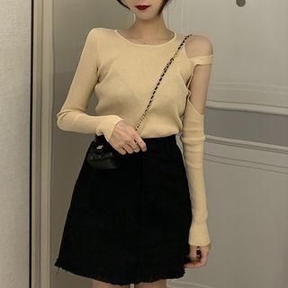 Long Sleeve Off Shoulder Knit Top