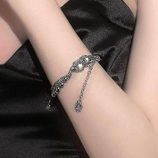 Moon Stone Layered Bracelet Silver - One Size