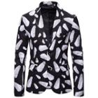 Wings Print Button Blazer