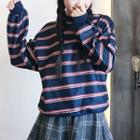 Set: Striped Sweatshirt + Plaid Skirt