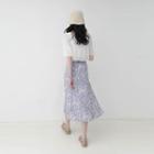 Floral Midi Skirt Purple Floral - White - One Size