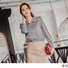 Long Sleeve Pleated Front Shirt