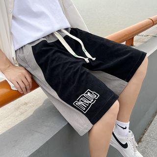 Lettering Two-tone Shorts