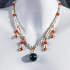 Beaded Necklace 1 Pc - Q69 - Red - One Size