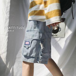 Buckle Denim Shorts