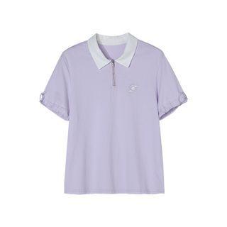 Planet Print Short Sleeve Polo Shirt