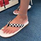 Checkered-strap Flip-flops
