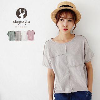 Asymmetric Panel Short-sleeve T-shirt
