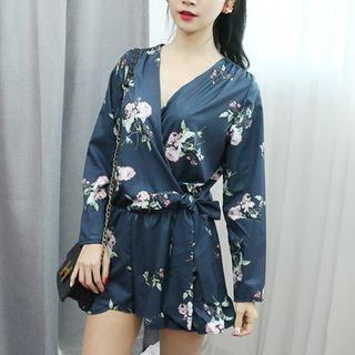 Floral Patterned Tie-waist Playsuit