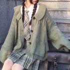 Knit Jacket / Shirt / Plaid Skirt