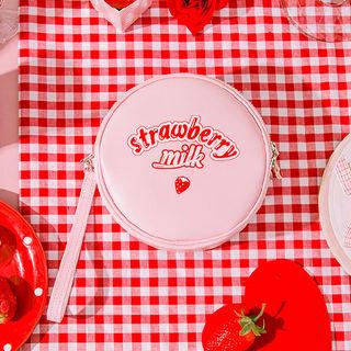 Strawberry Milk Lettering Tambourine Shoulder Bag