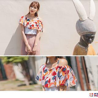 Asymmetric Cutout Shoulder Panel Top
