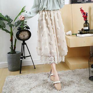 Flower A-line Layer Skirt