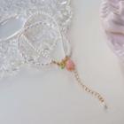 Flower Faux Pearl Layered Bracelet Pink - One Size
