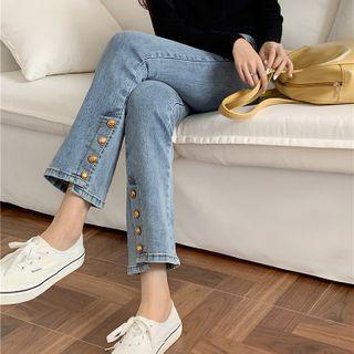 High-waist Skinny Button-up Jeans