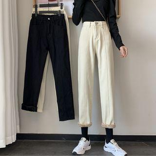 Fleece -lined Straight-fit Jeans