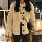 Fluffy Button Jacket As Shown In Figure - One Size