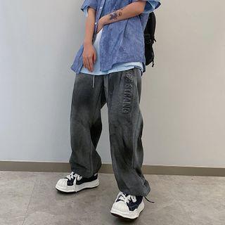 High-waist Two Tone Lettering Top