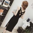 Wide Strap Cross-strap Knit Dress