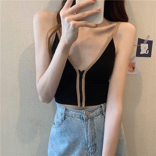 Spaghetti Strap Zip-up Top