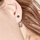 Rhinestone Owl Drop Earring 1 Pair - S925 Silver Needle - Earring - One Size