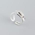 Zipper Lock 925 Sterling Silver Ring Silver - One Size