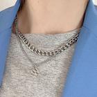 Stainless Steel Letter W Pendant Layered Choker As Shown In Figure - One Size