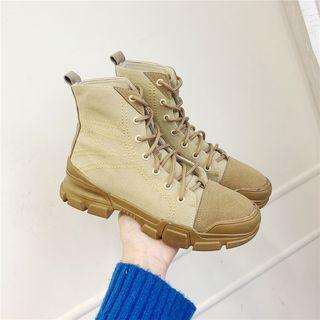 Fabric Plain High-top Sneakers