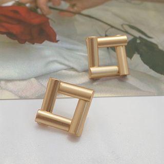 Alloy Square Earring 1 Pair - S925silver Earring - One Size