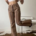 Striped Print Boot-cut Pants